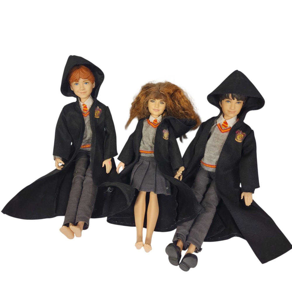 Harry Potter Hermione Ron Harry‎ Dolls Set Wizard Robes Hogwarts Lot